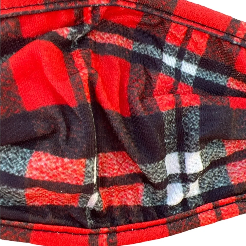 NWT youth Christmas cloth face mask Dinosaurs, plaid 3 face madk per package